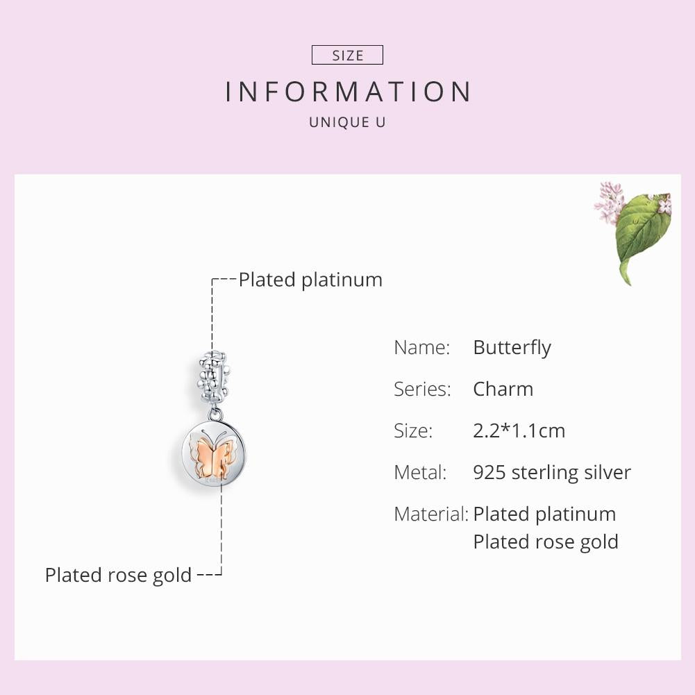 925 Sterling Silver Gold Butterfly Pendant For Diy Bracelets & Necklaces 6