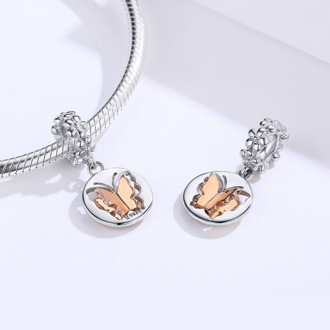 925 Sterling Silver Gold Butterfly Pendant For Diy Bracelets & Necklaces 7