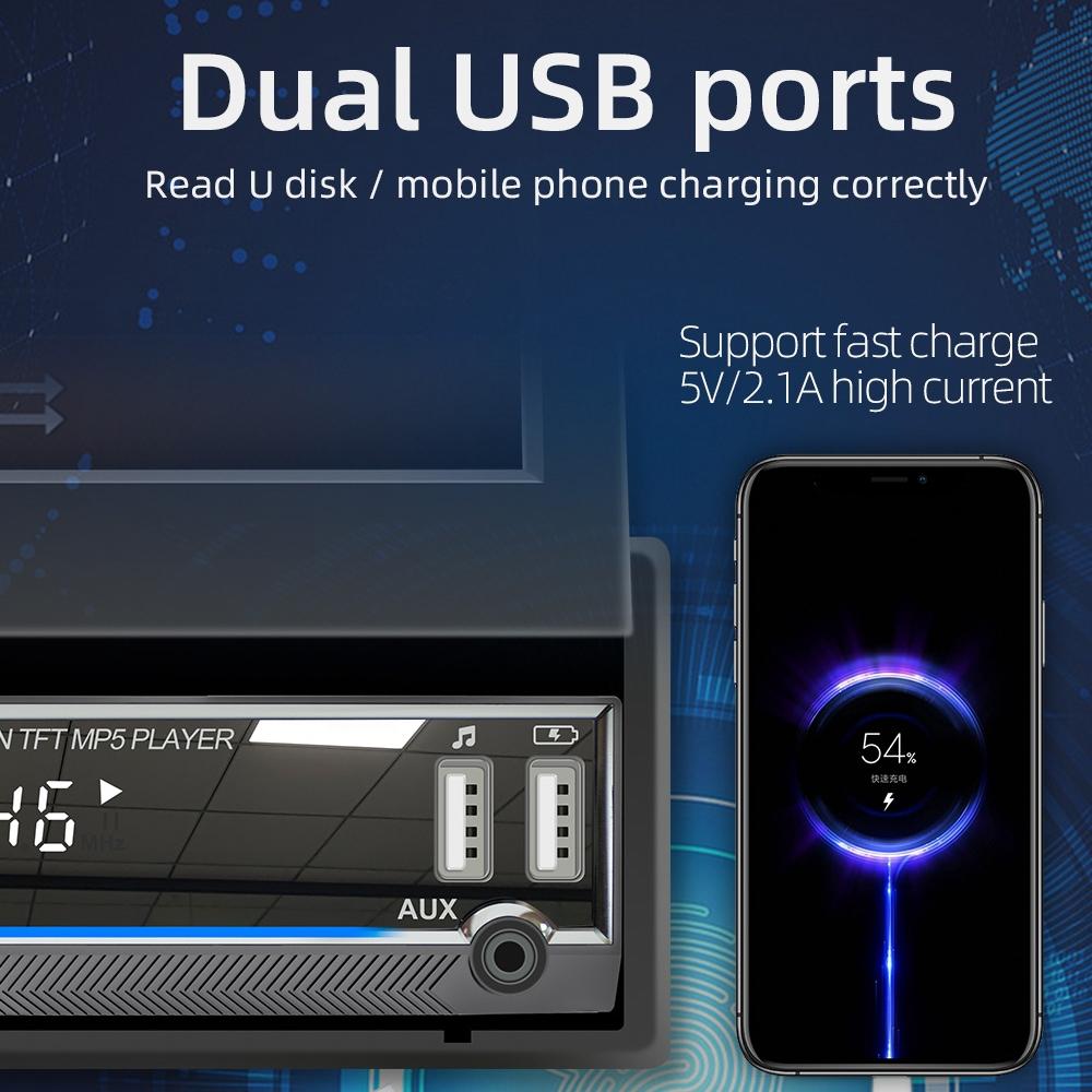 7 Inch Car Mp5 Player Fm Mobile Internet Retractable 5