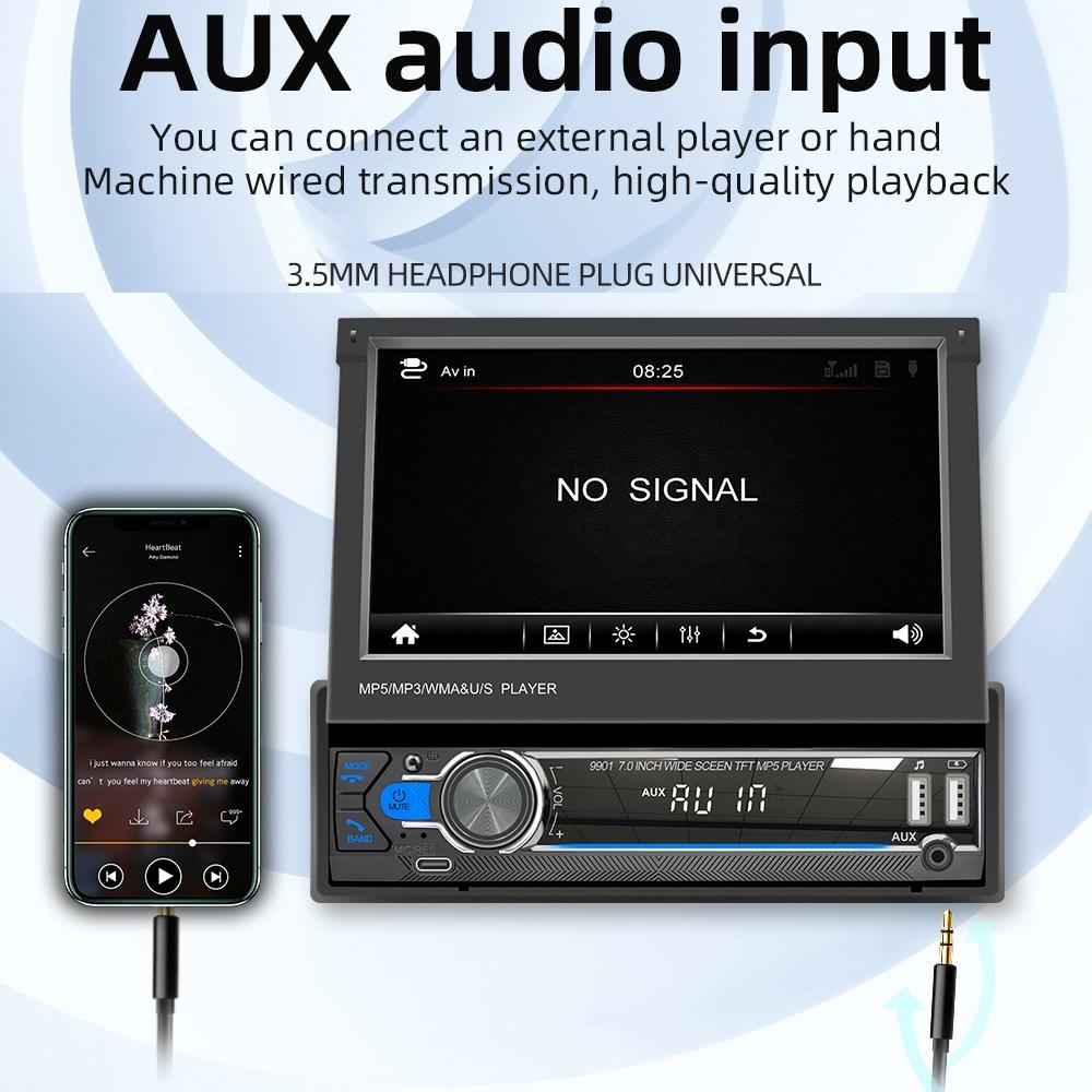 7 Inch Car Mp5 Player Fm Mobile Internet Retractable 7