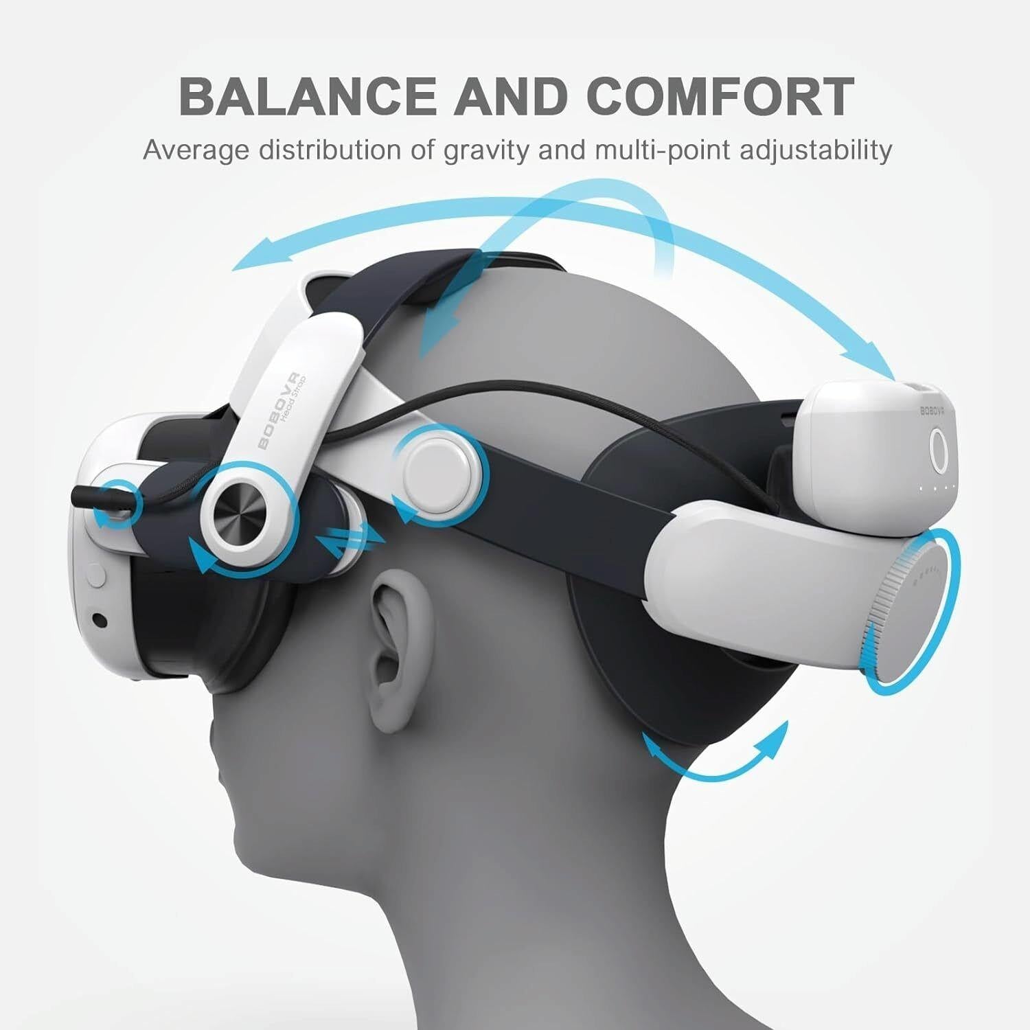 Meta Quest 3 Vr Head Strap with Dual Batteries 4