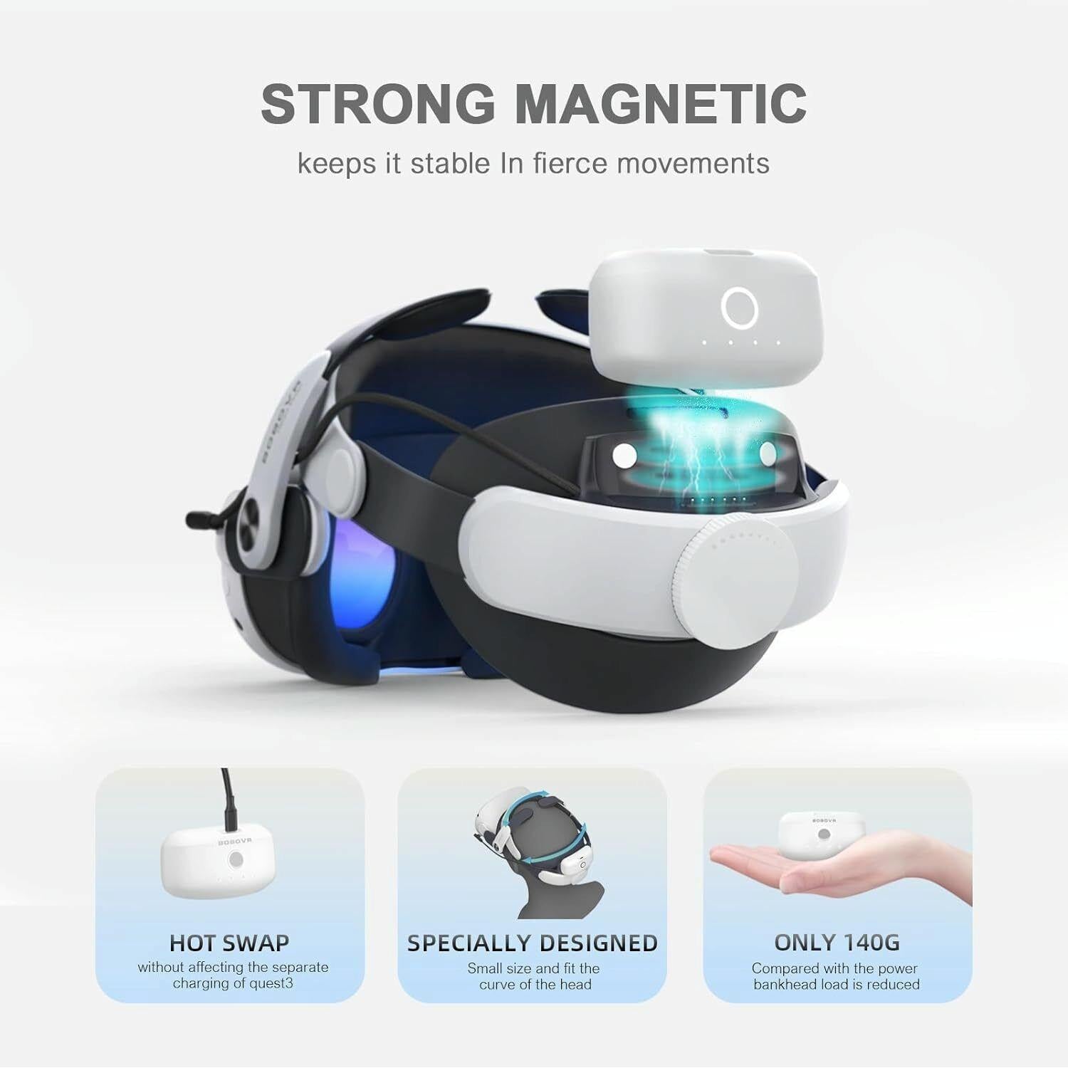 Meta Quest 3 Vr Head Strap with Dual Batteries 6