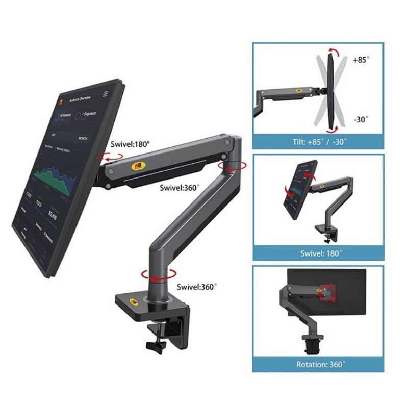 Adjustable Aluminum Monitor Holder - Rotatable 22-40 Inches 5