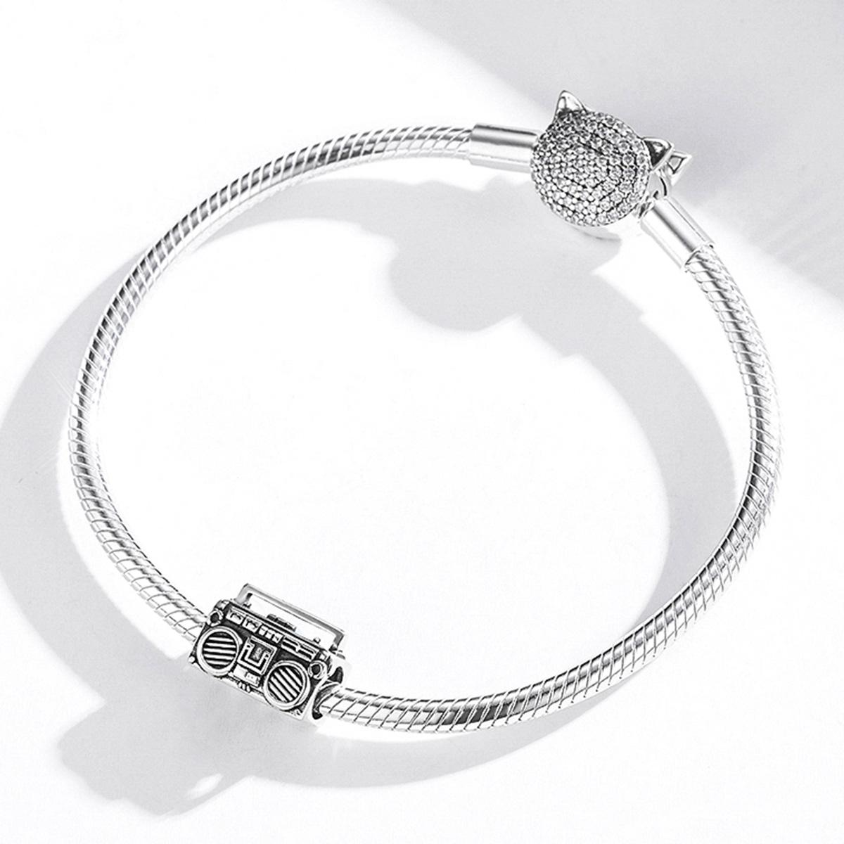 925 Sterling Silver Vintage Radio Bead Bracelet / Necklace Accessory 7