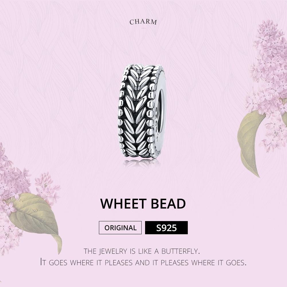 925 Sterling Silver Retro Wheat Ears Beaded Bracelet For Girls 4