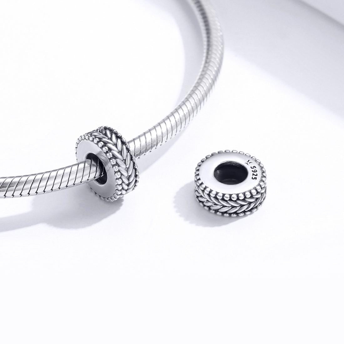 925 Sterling Silver Retro Wheat Ears Beaded Bracelet For Girls 7
