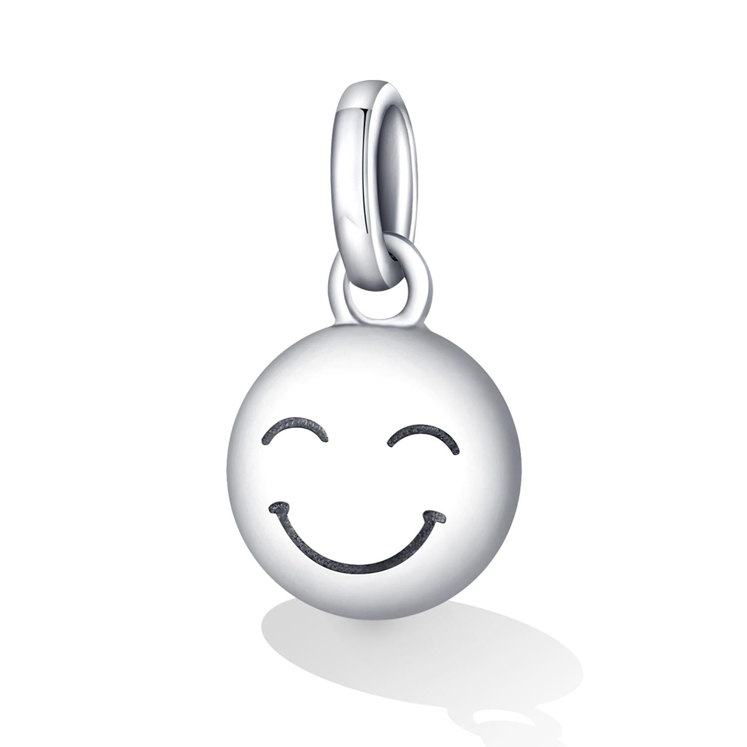 925 Sterling Silver Smiley Pendant For Diy Bracelets & Necklaces 3