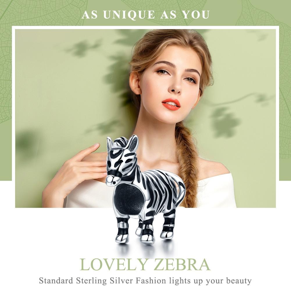 925 Sterling Silver Zebra Bead Bracelet / Necklace Accessory 4