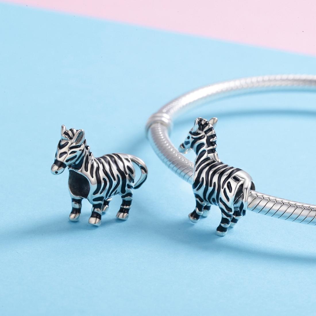 925 Sterling Silver Zebra Bead Bracelet / Necklace Accessory 6