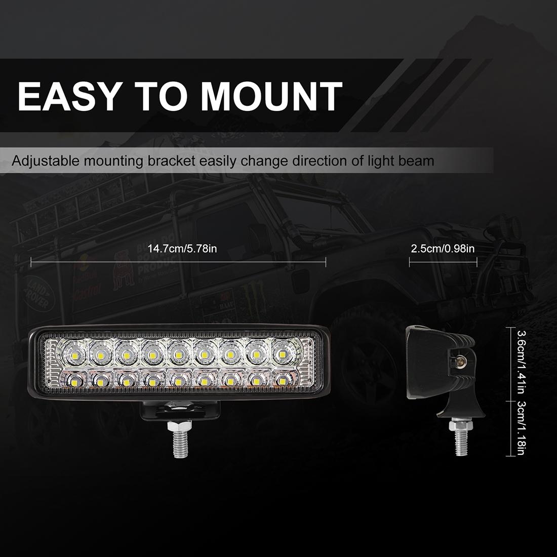 6 Inch Dc10 - 30V 10W Double Colour 2 - Row Led Working Lamp Vehicle Spotlight 4