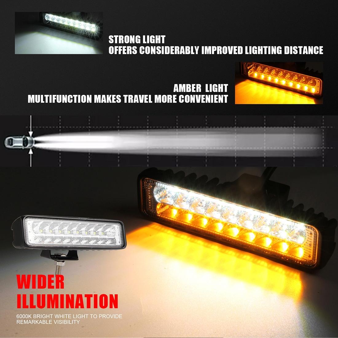 6 Inch Dc10 - 30V 10W Double Colour 2 - Row Led Working Lamp Vehicle Spotlight 5