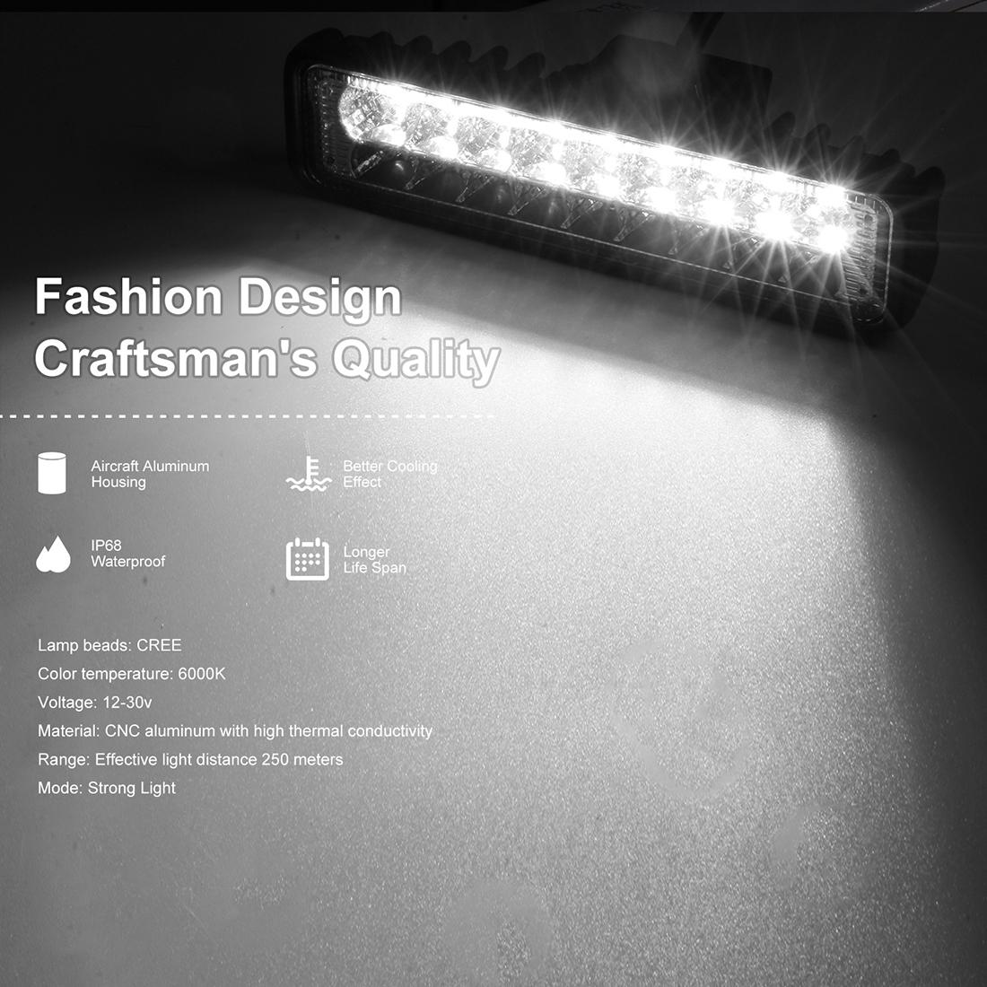 6 Inch Dc10 - 30V 10W Double Colour 2 - Row Led Working Lamp Vehicle Spotlight 8