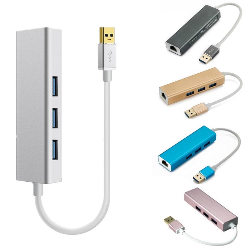 3-Port Usb 3.0 + Rj45 External Hub For Laptops 3