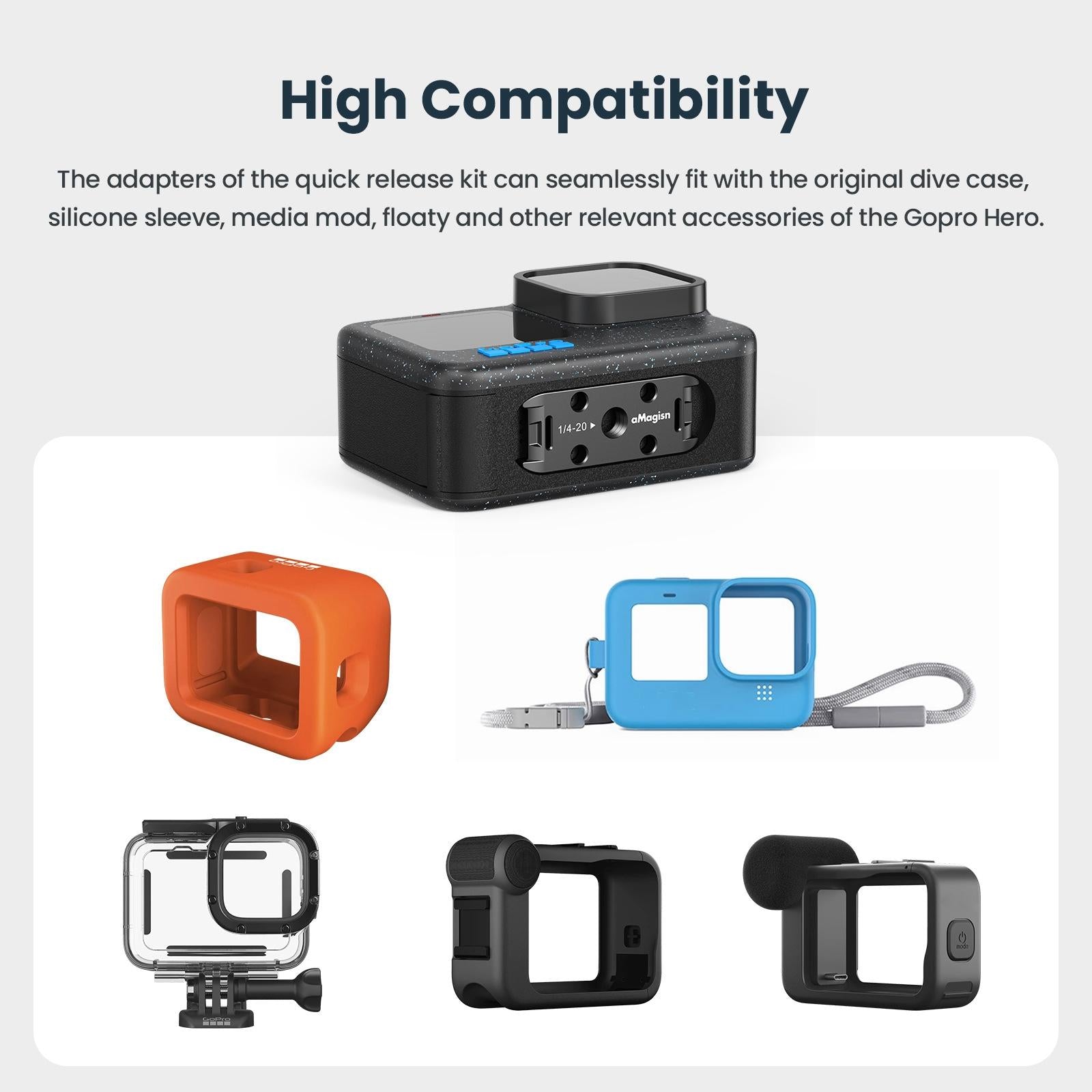 Magisn Magnetic Kit for Gopro Hero12 / 11 / 10 / 9 - Metal Absorption 12