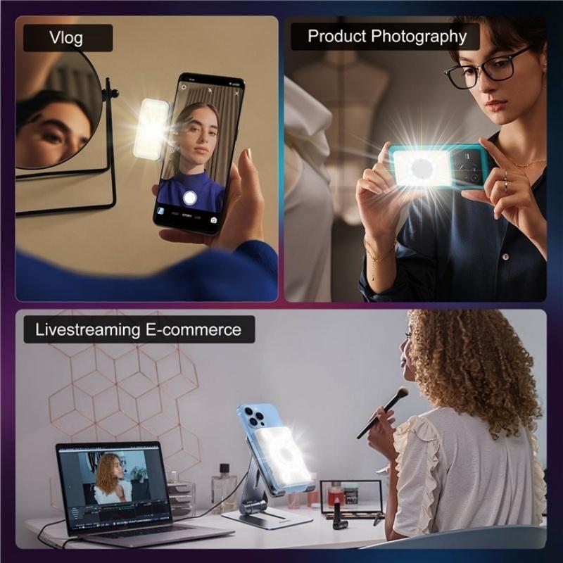 V17 Live Broadcast Magnetic Phone Photography Lamp with Rgb Led Fill Light 4