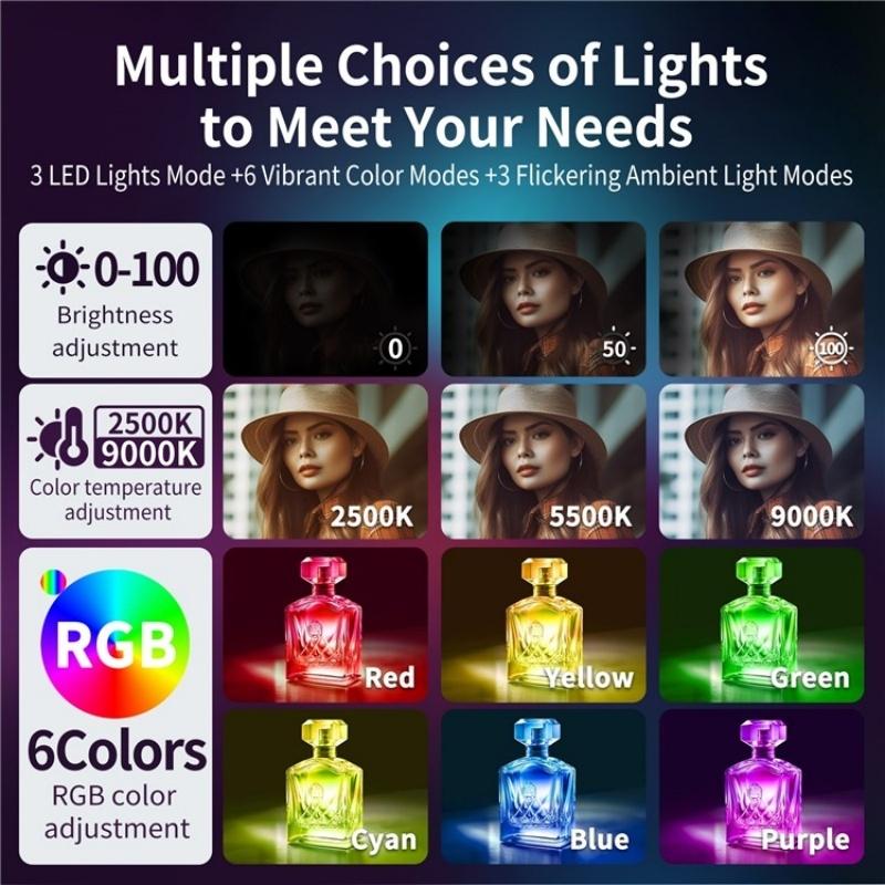V17 Live Broadcast Magnetic Phone Photography Lamp with Rgb Led Fill Light 7
