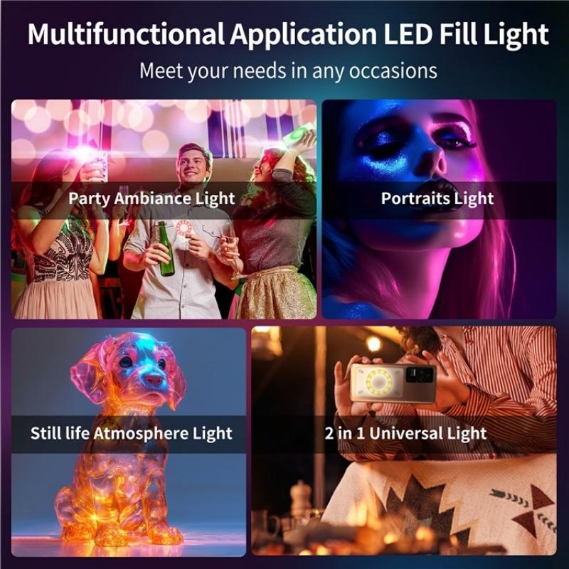 V17 Live Broadcast Magnetic Phone Photography Lamp with Rgb Led Fill Light 8