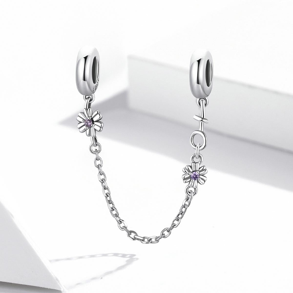925 Sterling Silver Flower Safety Chain For Diy Bracelets & Necklaces 3