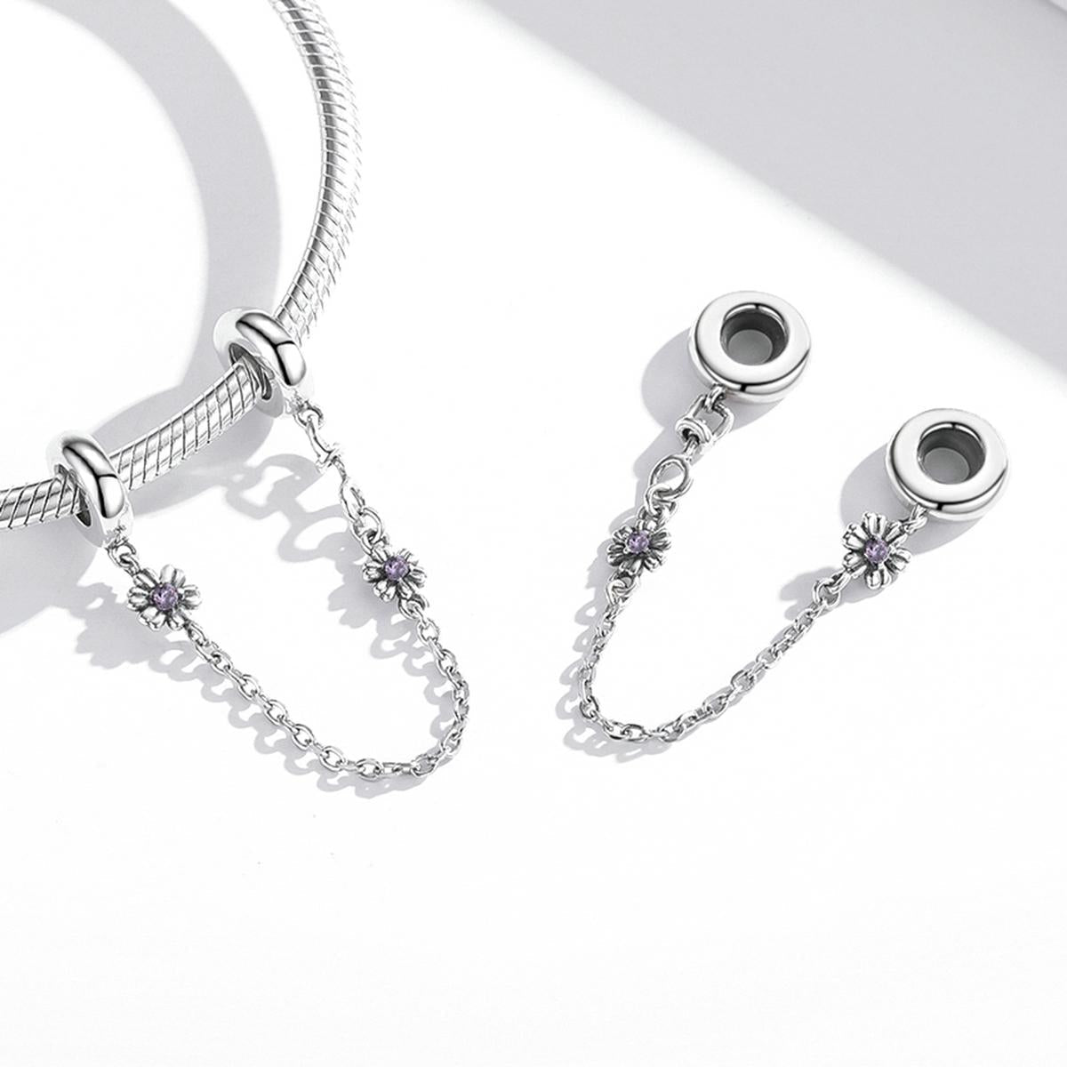 925 Sterling Silver Flower Safety Chain For Diy Bracelets & Necklaces 6