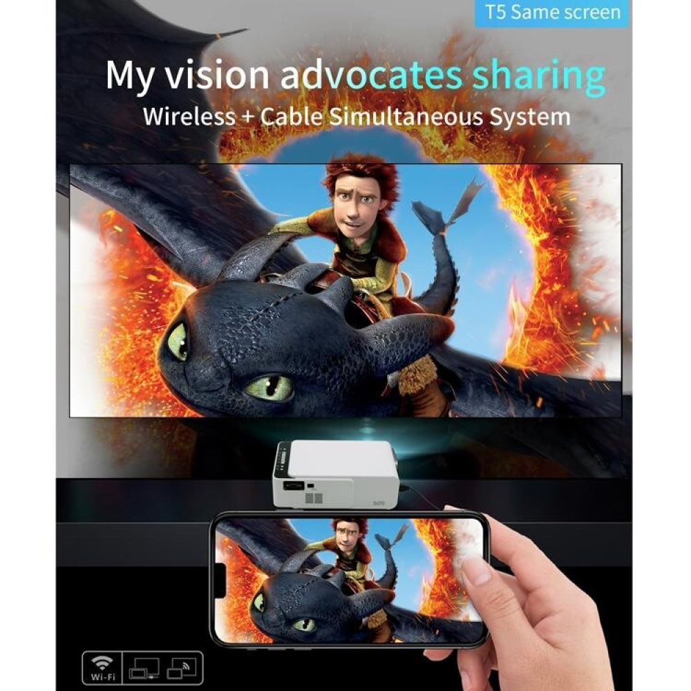 Smart Projector With 100 Ansi Lumens And 1024X600 Resolution Supports Hdmi / Sd / 2 Usb / Audio 3.5Mm Same Screen Version 8