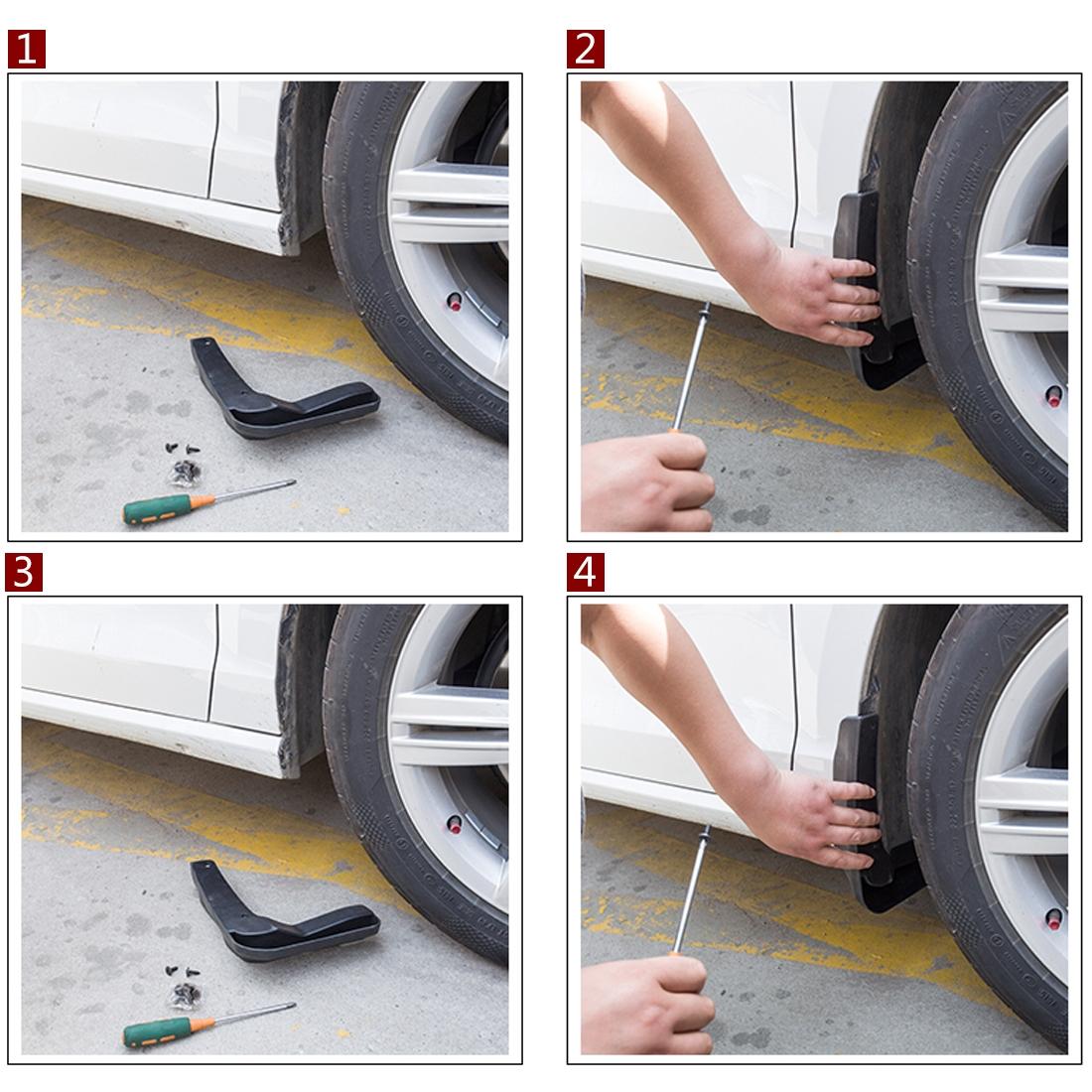 4 Pcs Car Auto Semi-Rigid Pvc Splash Flaps Fender Guard For Audi A4L 2016 Version 9