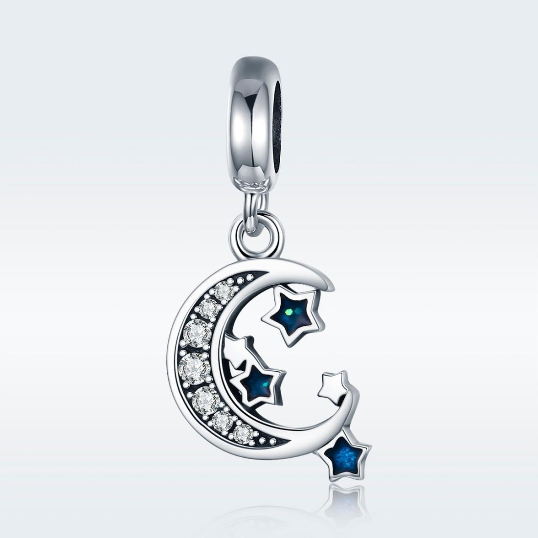 925 Sterling Silver Starry Sky Heart Pendant For Diy Bracelets 3
