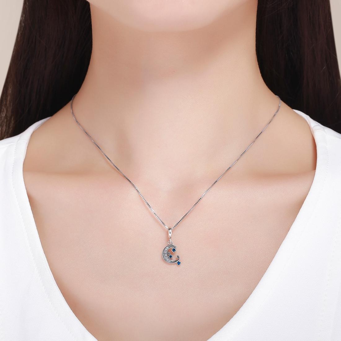 925 Sterling Silver Starry Sky Heart Pendant For Diy Bracelets 8