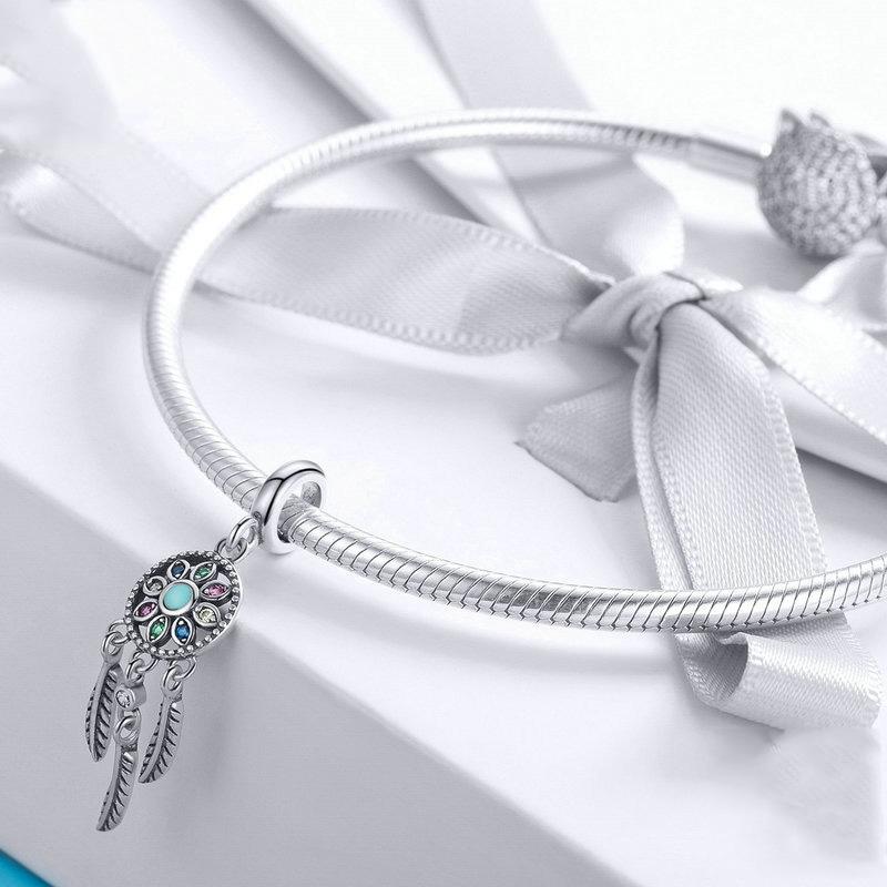 925 Sterling Silver Pearl Dream Catcher Bracelet Diy Accessory 4