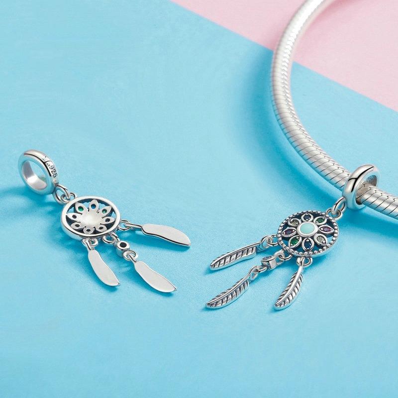 925 Sterling Silver Pearl Dream Catcher Bracelet Diy Accessory 5