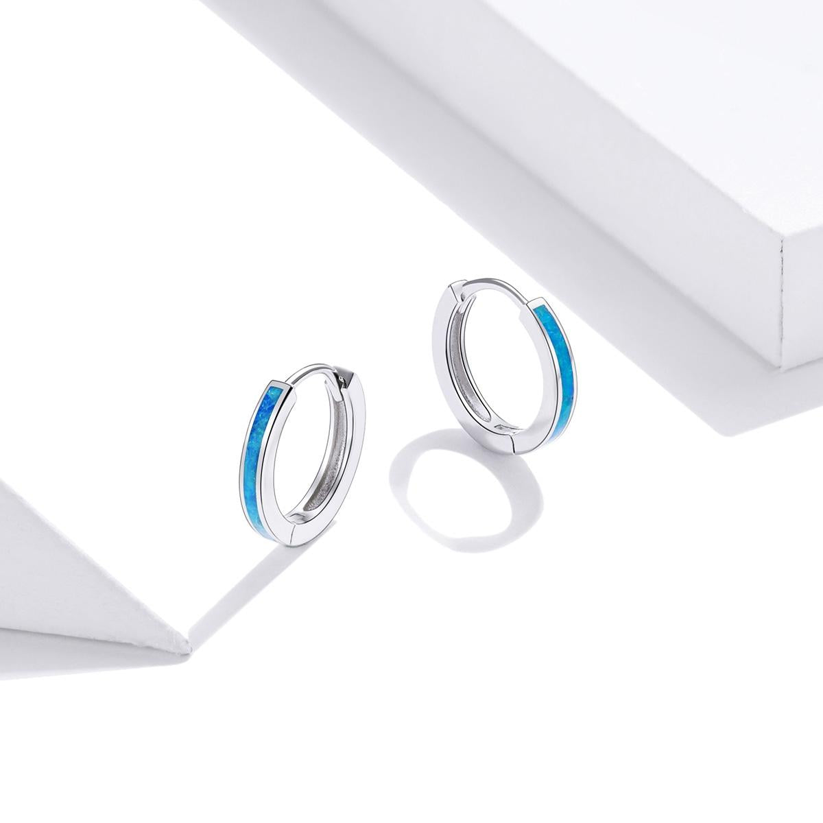 925 Sterling Silver Simple Opal Earrings For Women 3