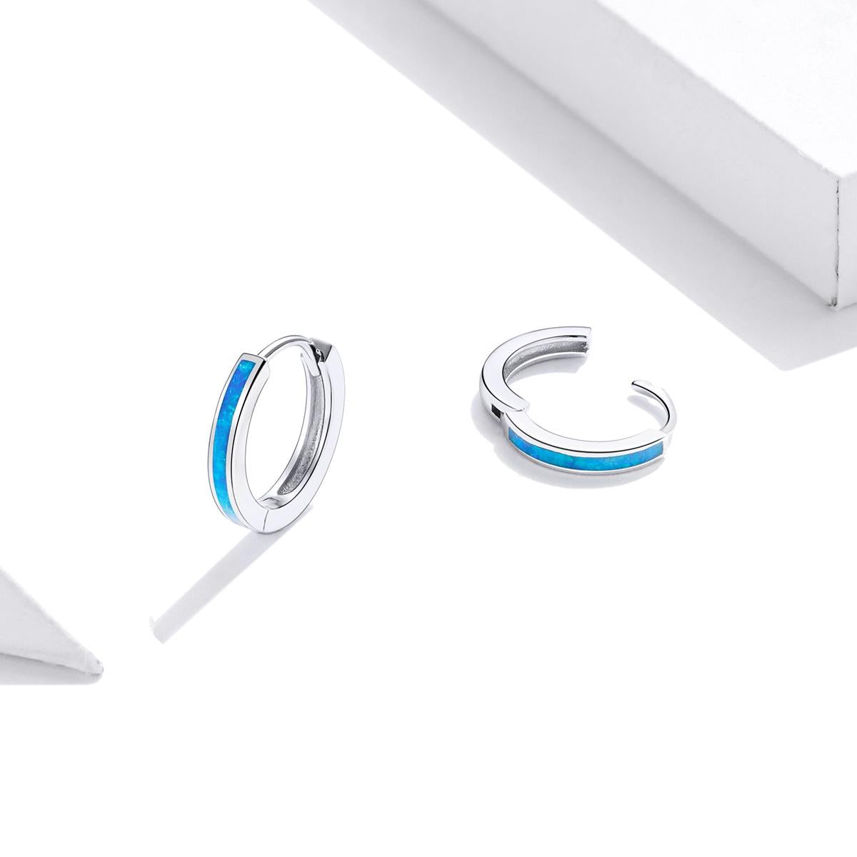 925 Sterling Silver Simple Opal Earrings For Women 4