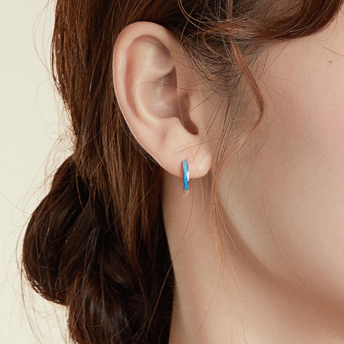 925 Sterling Silver Simple Opal Earrings For Women 8