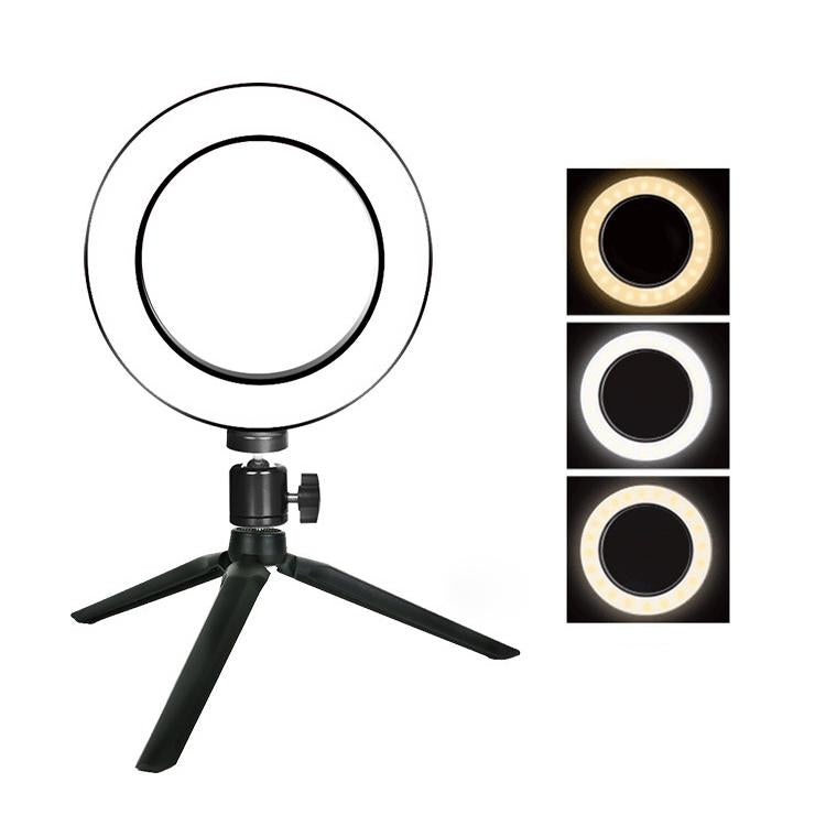 16cm Dimmable Led Selfie Ring Light with Tripod 3