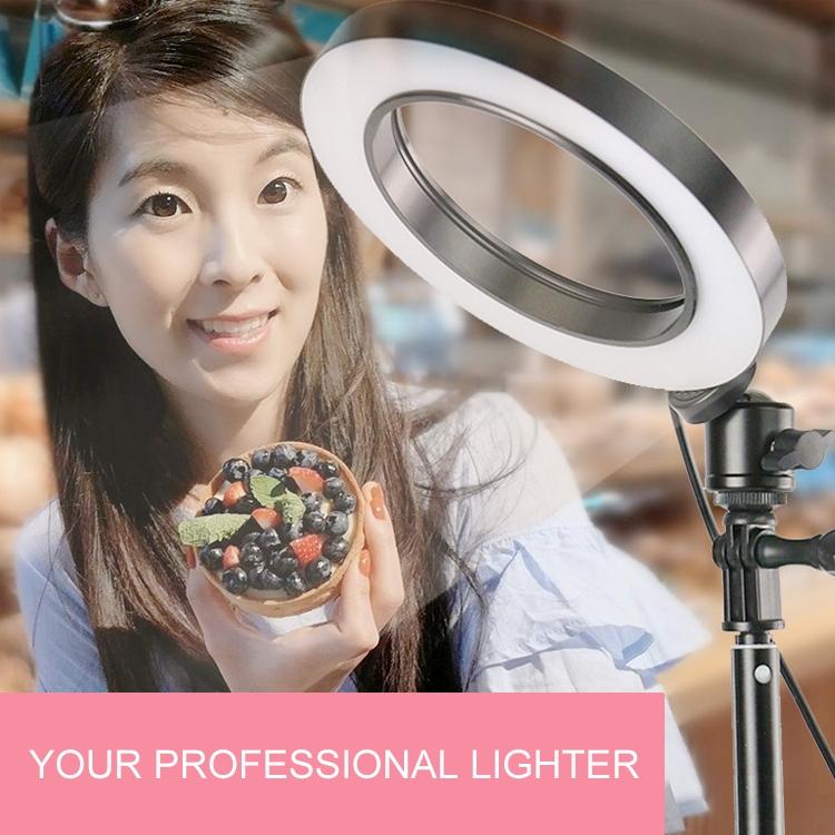 16cm Dimmable Led Selfie Ring Light with Tripod 7