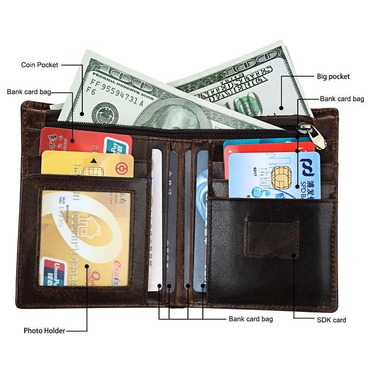 Detachable Card Holder Leather Wallet for Men - Antimagnetic Rfid 9