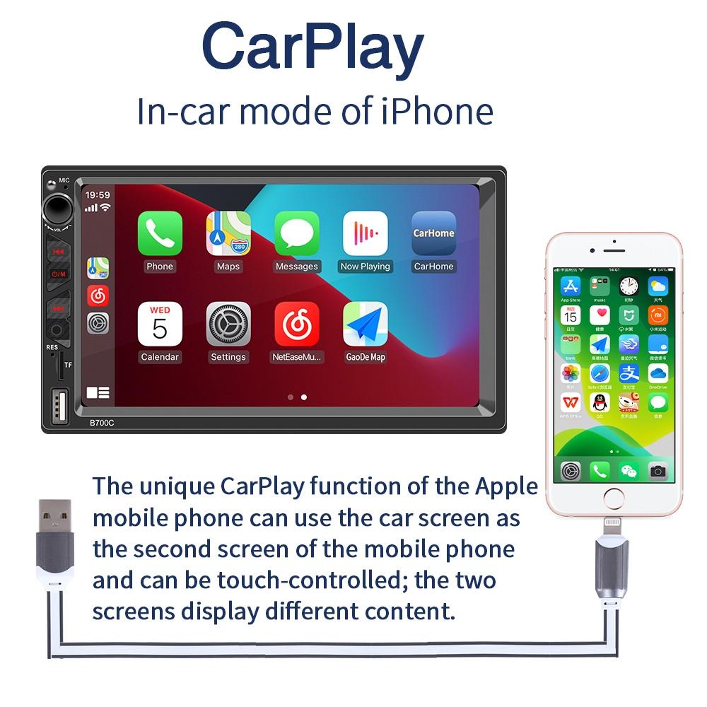 7 Inch Hd Car Mp5 Player With Wired Carplay Fm Bluetooth & Tf Card 4