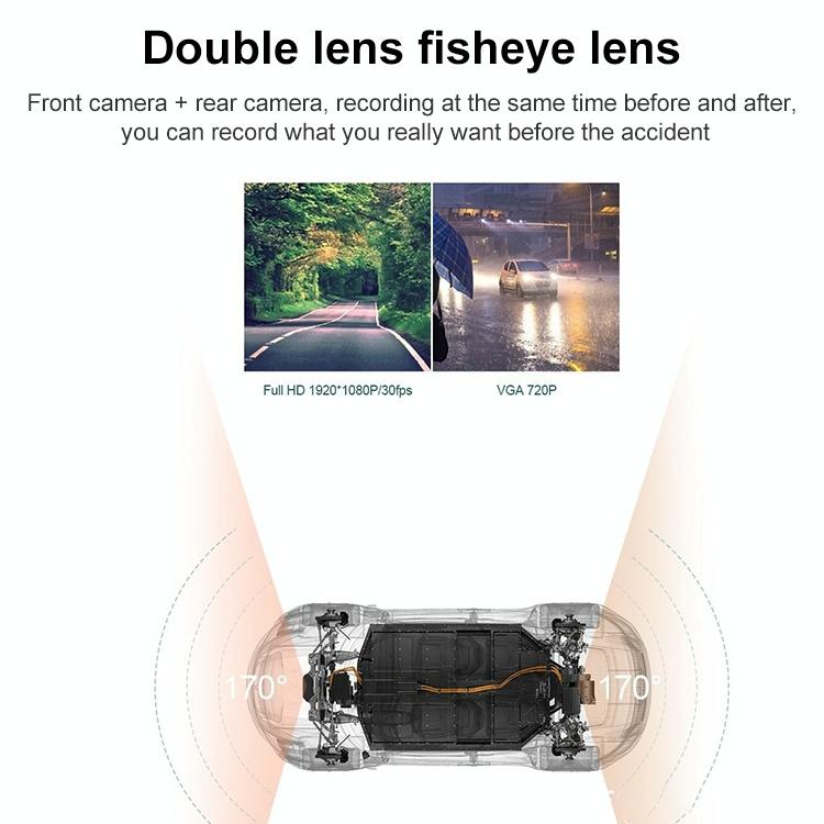 Hidden Dual-lens Car Dvr with Reversing Video Monitor 5