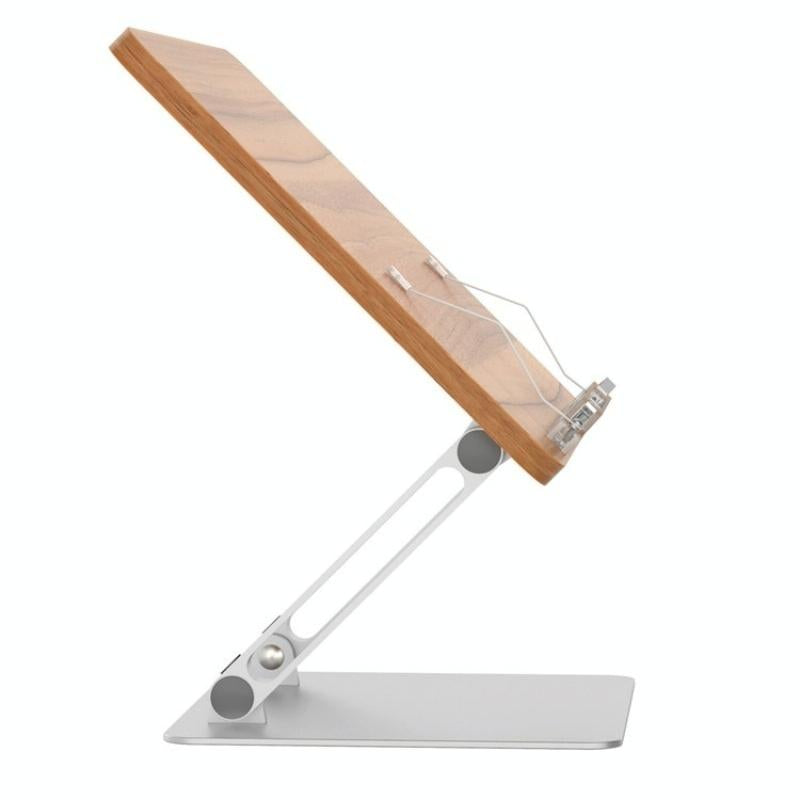 Aluminum Desktop Book Stand with Wood Board 5