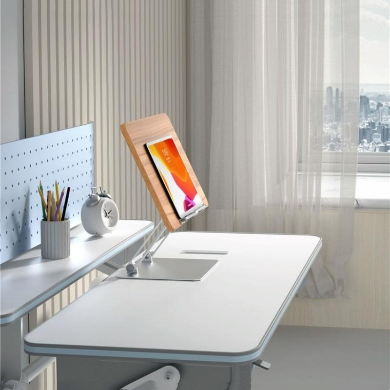 Aluminum Desktop Book Stand with Wood Board 7