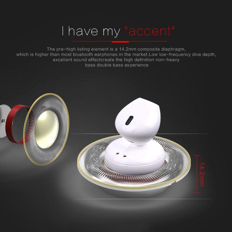 Mini Bluetooth 4.2 In-ear Stereo Earphone with Charging Box - Single Ear 12