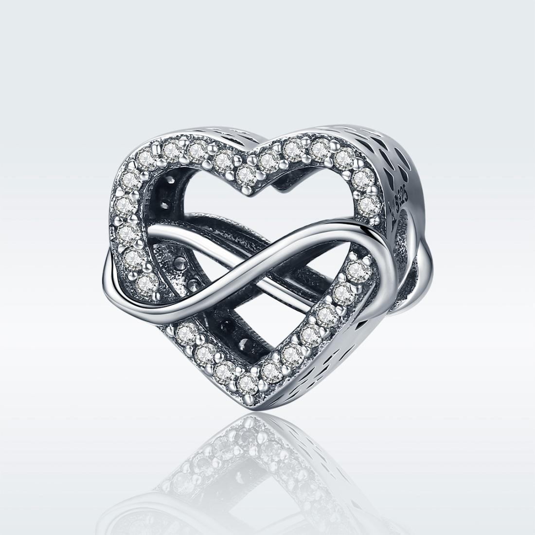 925 Sterling Silver Heart Diamond Beads For Diy Bracelets 3