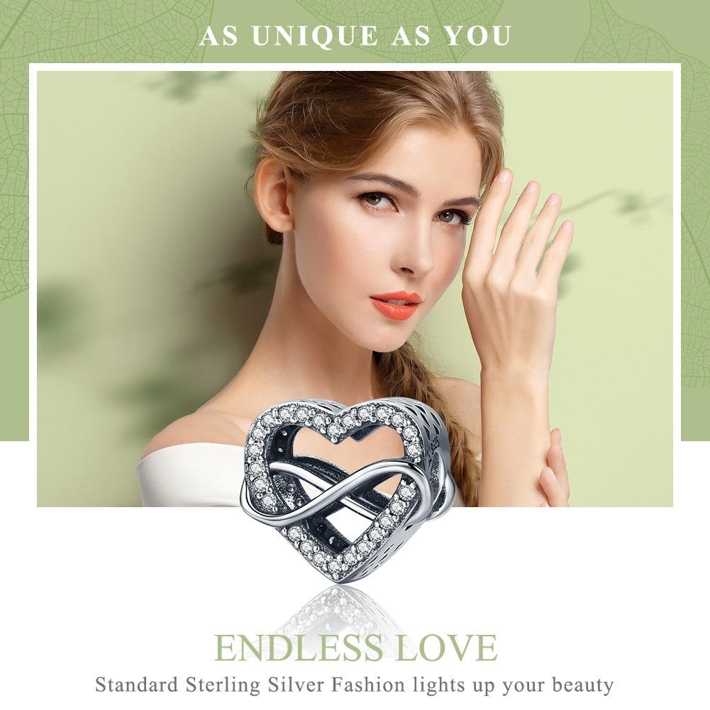 925 Sterling Silver Heart Diamond Beads For Diy Bracelets 4