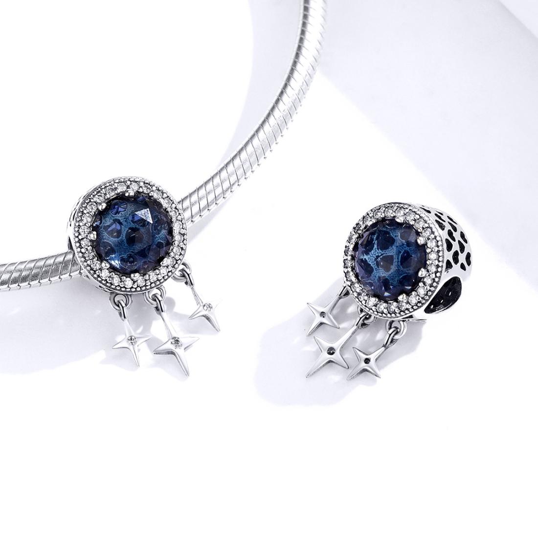 925 Sterling Silver Blue Star Fringed Beads For Diy String Accessories 5