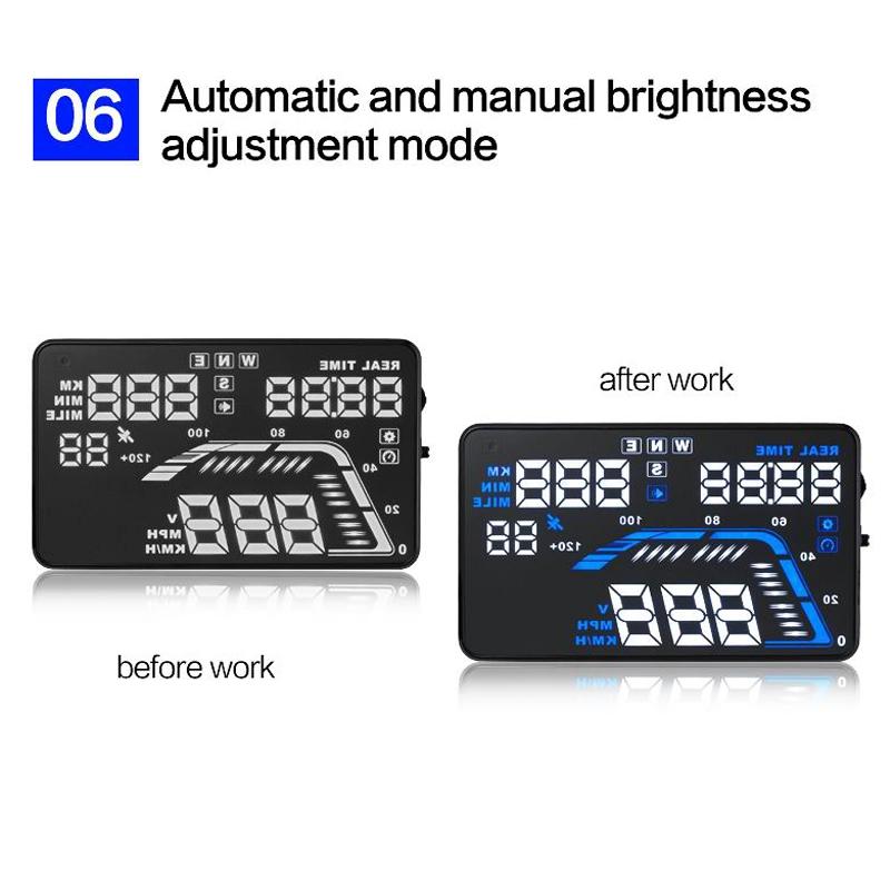 5.5 Inch Car Gps Hud Display Speed Altitude Alarm 3