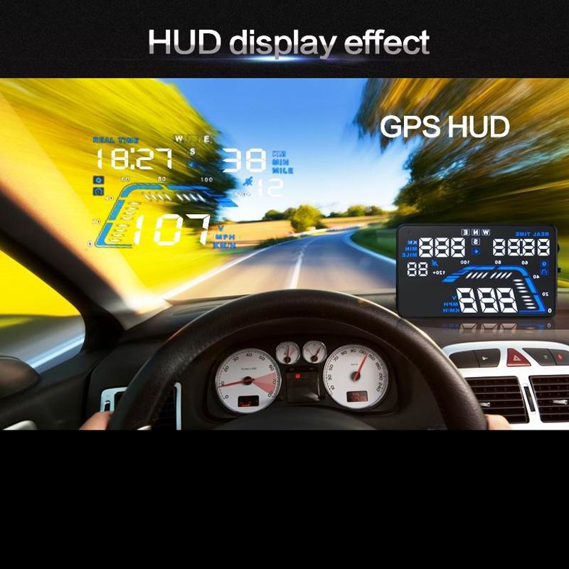 5.5 Inch Car Gps Hud Display Speed Altitude Alarm 10