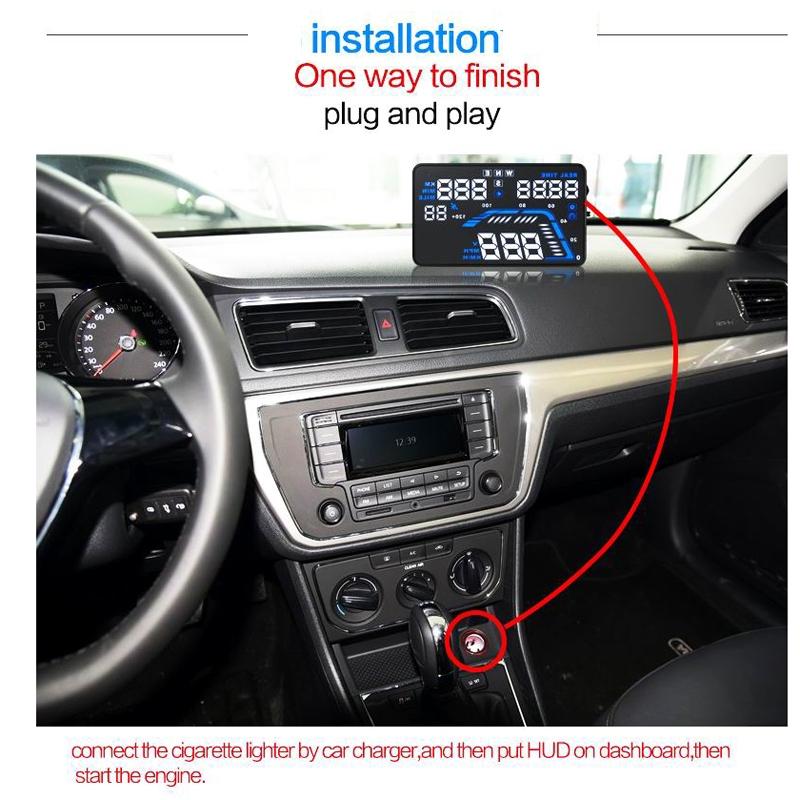 5.5 Inch Car Gps Hud Display Speed Altitude Alarm 12