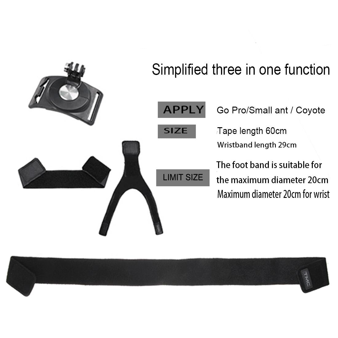 360 Degree Rotation Mount for Gopro Insta360 Dji Action Cameras - 3-in-1 Straps for Hand Wrist Arm Leg 6