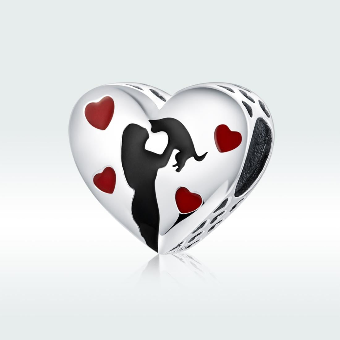 925 Sterling Silver Love Heart Pendant For Diy Bracelets 3