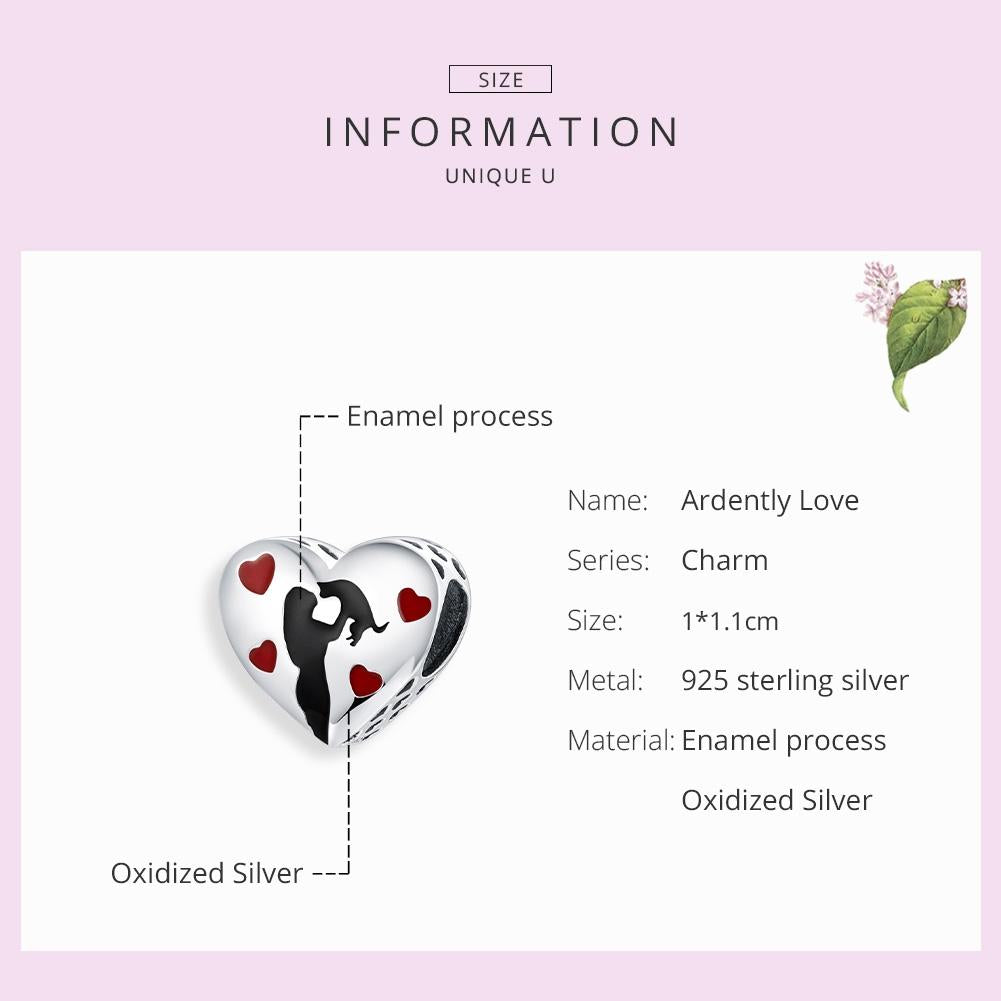 925 Sterling Silver Love Heart Pendant For Diy Bracelets 6
