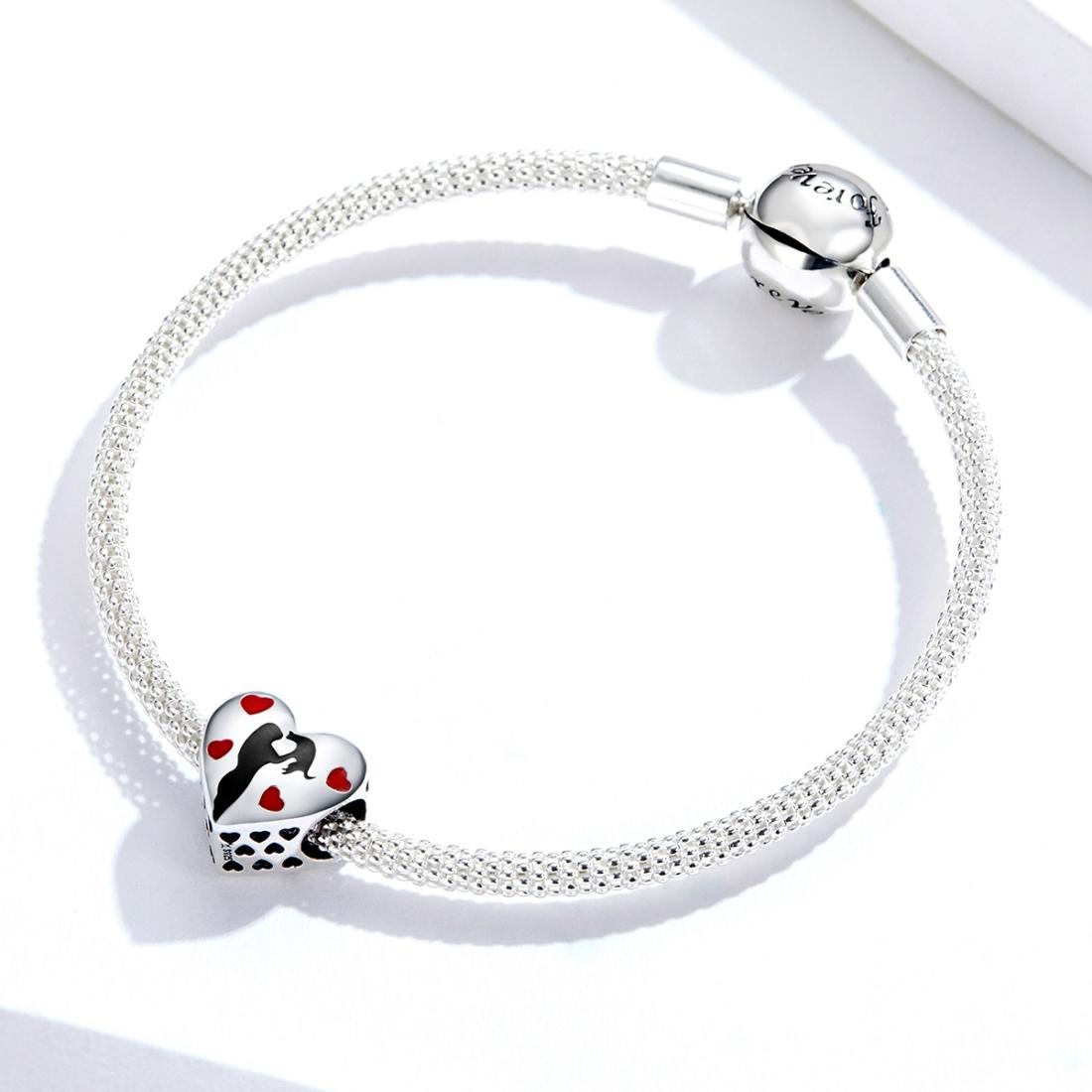 925 Sterling Silver Love Heart Pendant For Diy Bracelets 8